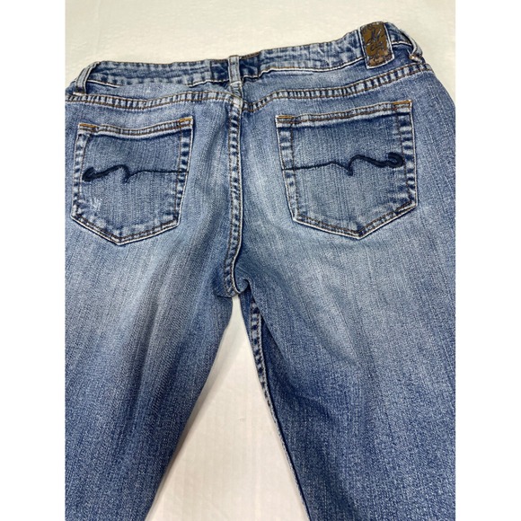 American Rag Cie Skinny Jeans Womens small Wash Raw Hem Low Rise Denim - Picture 11 of 12